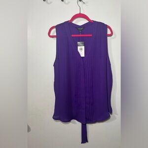 Lauren Ralph Lauren Sheer Sleeveless Purple Blouse